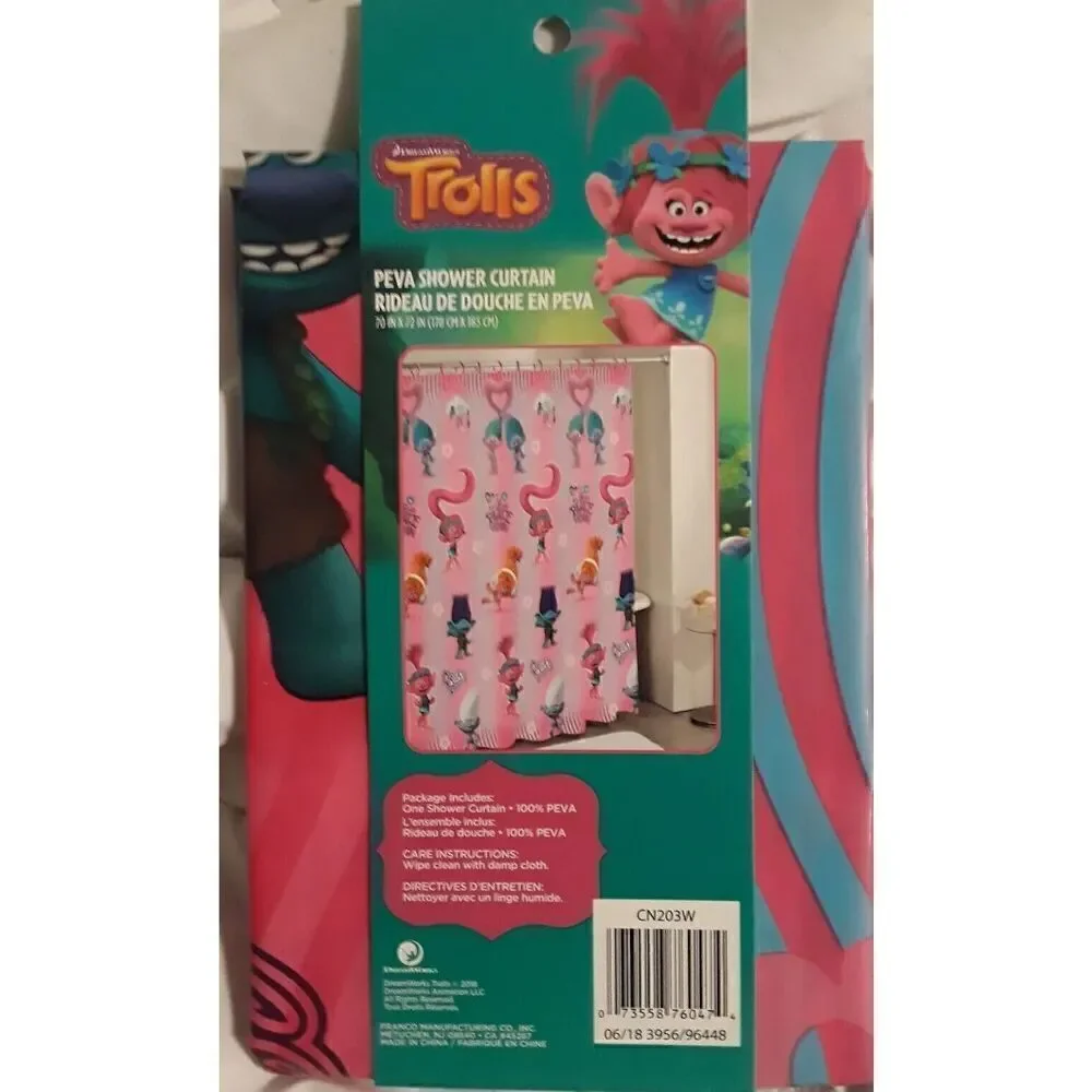 Trolls Shower Curtain Peace The Move PEVA Shower Curtain